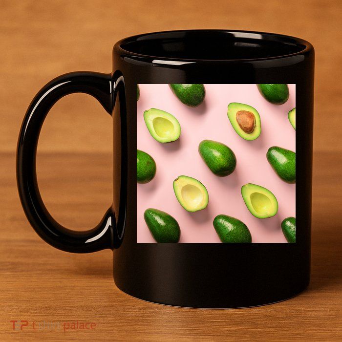 Avocado Pattern 11oz C Handle Ceramic Mug