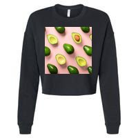 Avocado Pattern Cropped Pullover Crew