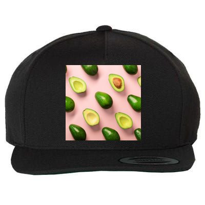 Avocado Pattern Wool Snapback Cap