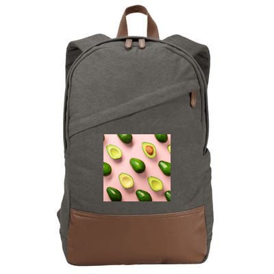 Avocado Pattern Cotton Canvas Backpack