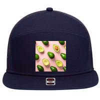 Avocado Pattern 7 Panel Mesh Trucker Snapback Hat