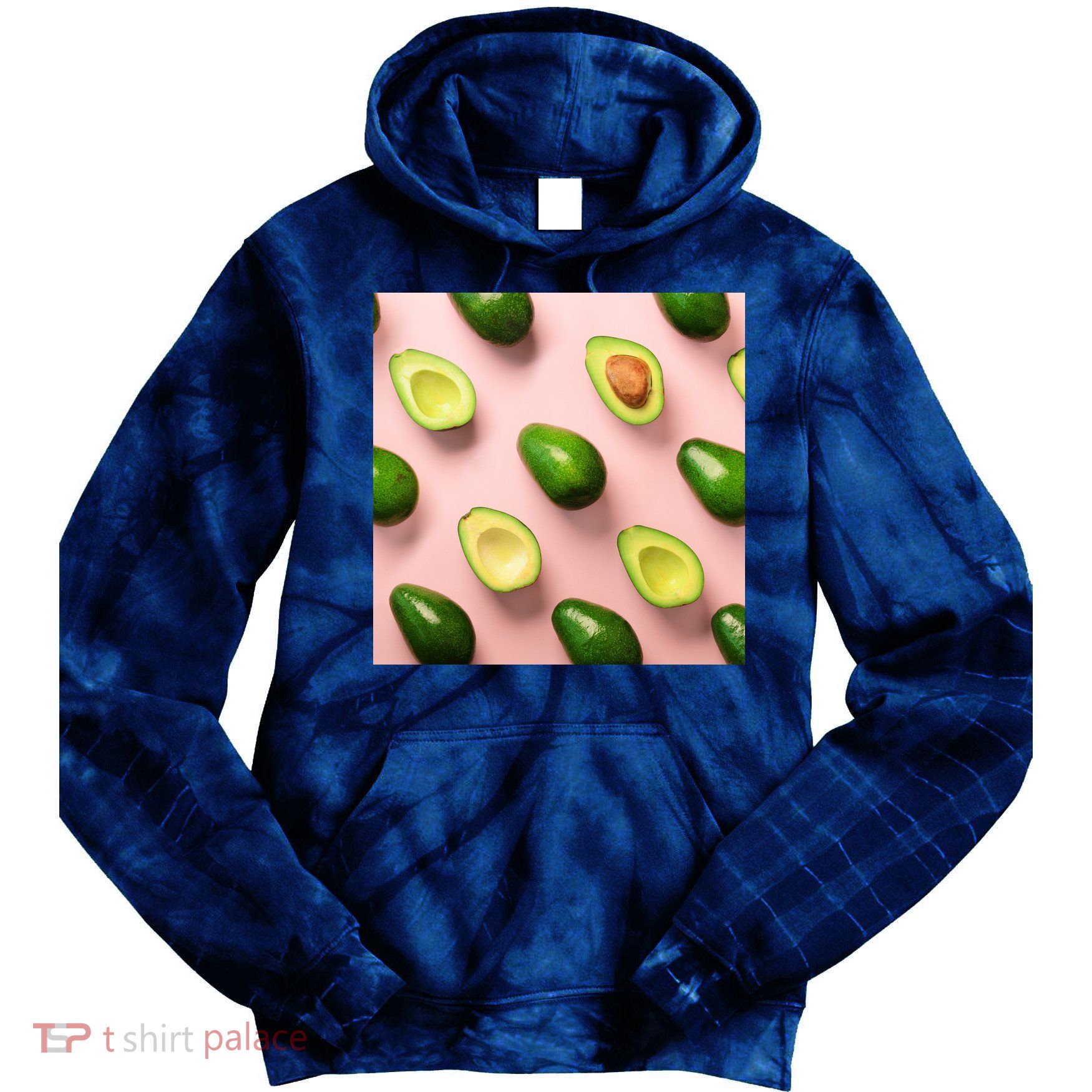 Avocado Pattern Tie Dye Hoodie