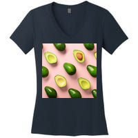 Avocado Pattern Women's V-Neck T-Shirt
