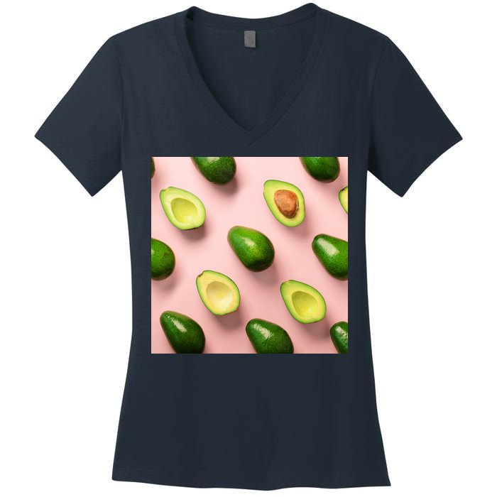 Avocado Pattern Women's V-Neck T-Shirt