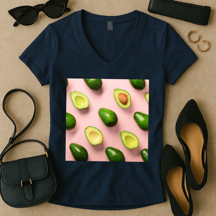 Avocado Pattern Women's V-Neck T-Shirt