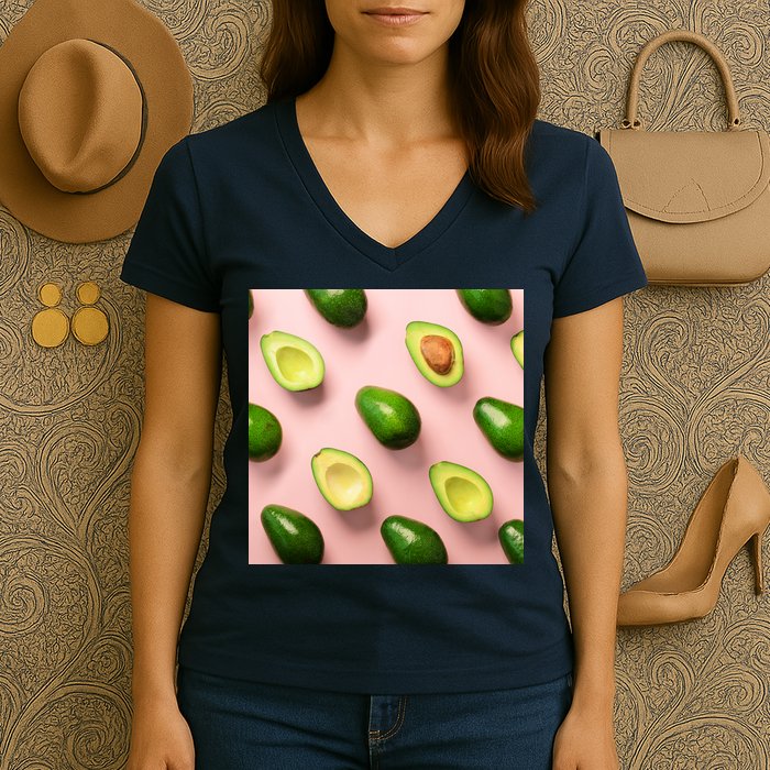 Avocado Pattern Women's V-Neck T-Shirt