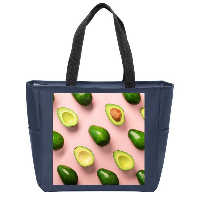 Avocado Pattern Zip Tote Bag
