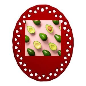 Avocado Pattern Ceramic Oval Ornament