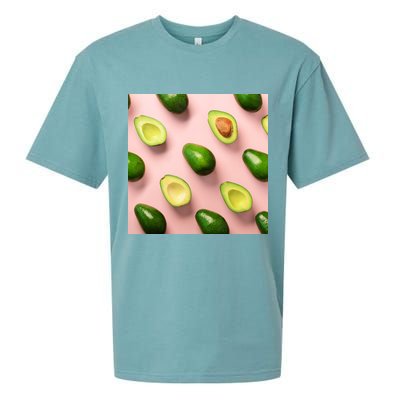 Avocado Pattern Sueded Cloud Jersey T-Shirt