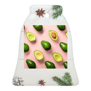 Avocado Pattern Ceramic Bell Ornament