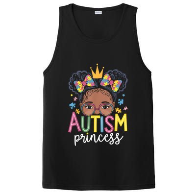 Autism Princess Afro Girl Bow Daughter Autism Awareness PosiCharge Competitor Tank