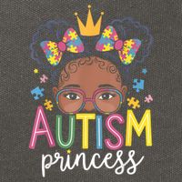 Autism Princess Afro Girl Bow Daughter Autism Awareness Cotton Canvas Backpack