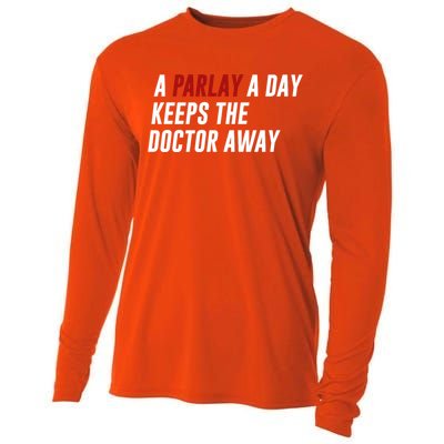 A Parlay A Day Funny Gambling Sports Betting Cooling Performance Long Sleeve Crew