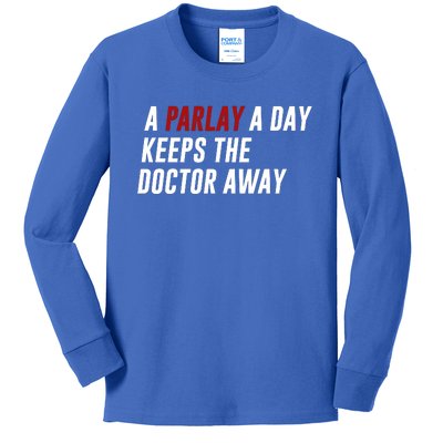 A Parlay A Day Funny Gambling Sports Betting Kids Long Sleeve Shirt