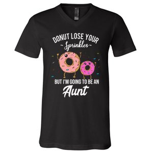 Aunt Pregnancy Announcement Reveal Funny Donut Quote V-Neck T-Shirt