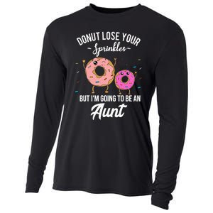 Aunt Pregnancy Announcement Reveal Funny Donut Quote Cooling Performance Long Sleeve Crew