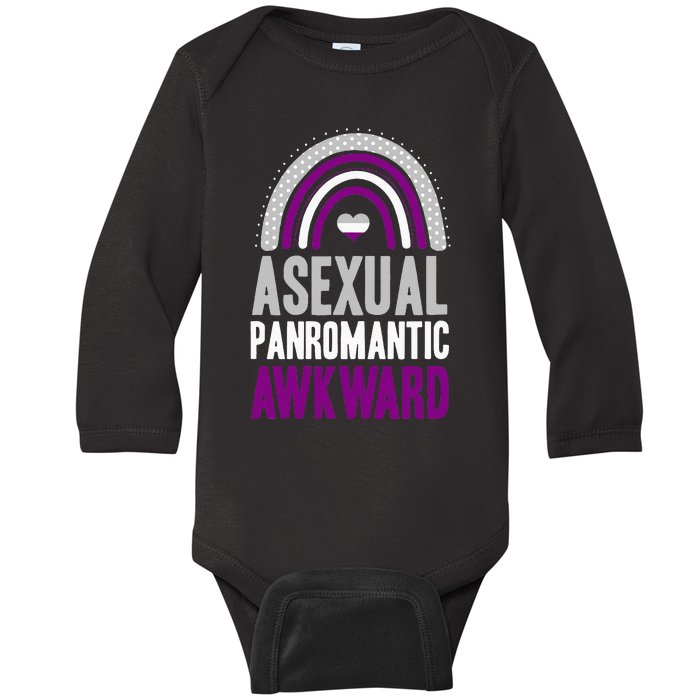 Asexual Panromantic Awkward Asexual Pride Bohemian Rainbow Baby Long Sleeve Bodysuit