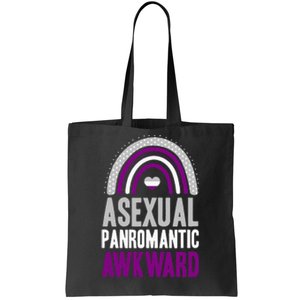 Asexual Panromantic Awkward Asexual Pride Bohemian Rainbow Tote Bag