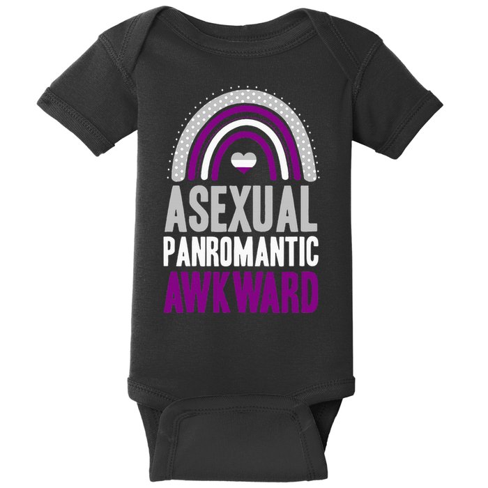 Asexual Panromantic Awkward Asexual Pride Bohemian Rainbow Baby Bodysuit