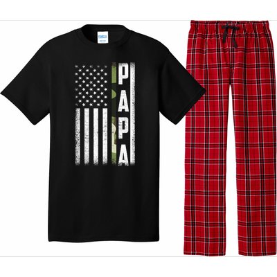 American Papa Army Veteran Flag Military Fathers Day Pajama Set