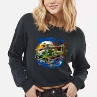 Apache Eagle Cropped Pullover Crew
