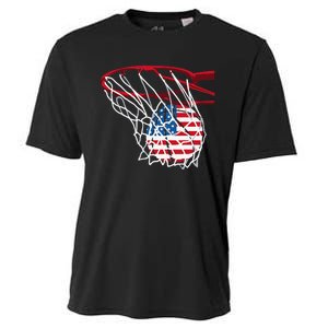 American Patriotic Basketball 4th Of July US Flag Men Cooling Performance Crew T-Shirt