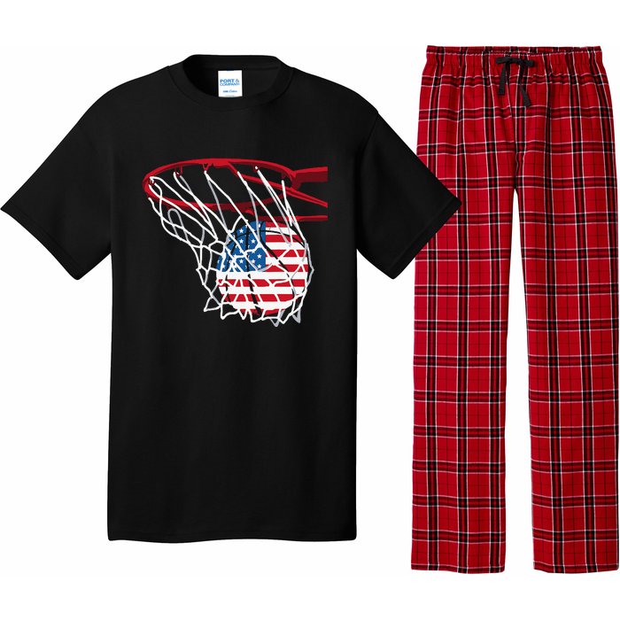 American Patriotic Basketball 4th Of July US Flag Men Pajama Set