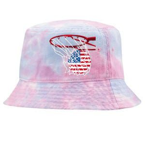 American Patriotic Basketball 4th Of July US Flag Men Tie-Dyed Bucket Hat