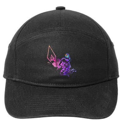 Astronaut Playing Basketball Sport Autism Awarenes Day Space Gift 7-Panel Snapback Hat