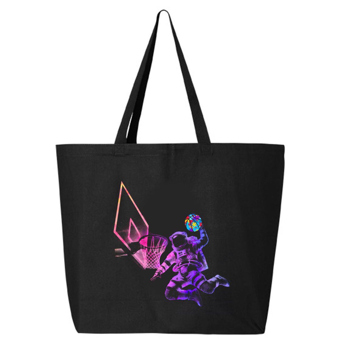 Astronaut Playing Basketball Sport Autism Awarenes Day Space Gift 25L Jumbo Tote