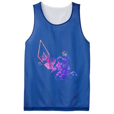 Astronaut Playing Basketball Sport Autism Awarenes Day Space Gift Mesh Reversible Basketball Jersey Tank