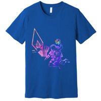 Astronaut Playing Basketball Sport Autism Awarenes Day Space Gift Premium T-Shirt