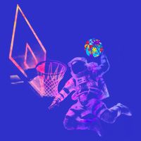 Astronaut Playing Basketball Sport Autism Awarenes Day Space Gift Premium T-Shirt
