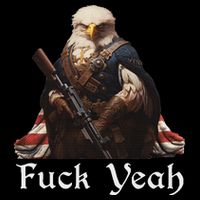 American Pride Bald Eagle Rifle 1776 Fuck Yeah Flag Cape V-Neck T-Shirt