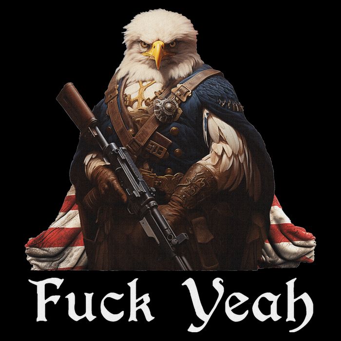 American Pride Bald Eagle Rifle 1776 Fuck Yeah Flag Cape V-Neck T-Shirt