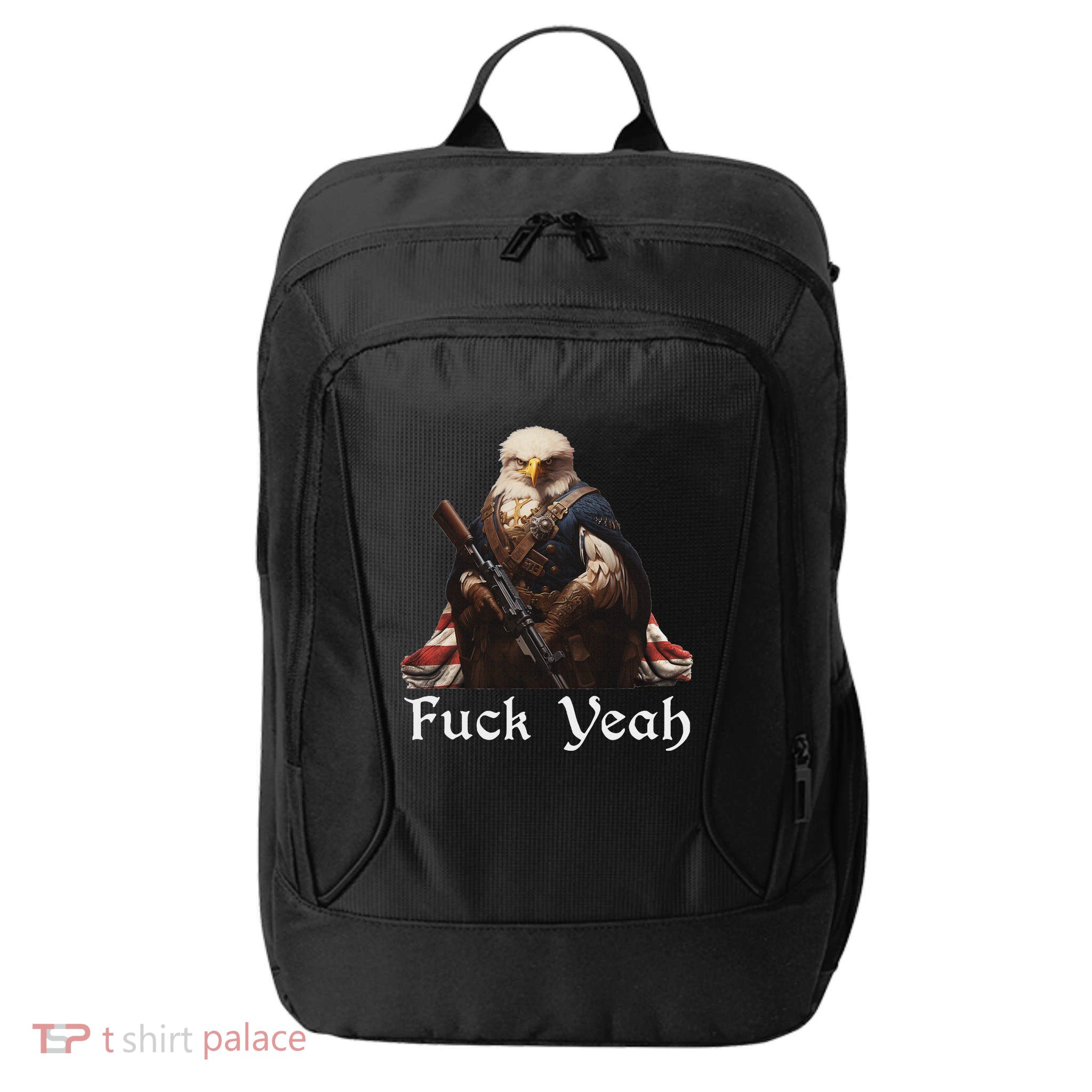 American Pride Bald Eagle Rifle 1776 Fuck Yeah Flag Cape City Backpack