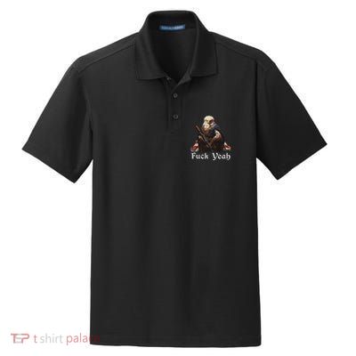 American Pride Bald Eagle Rifle 1776 Fuck Yeah Flag Cape Dry Zone Grid Polo