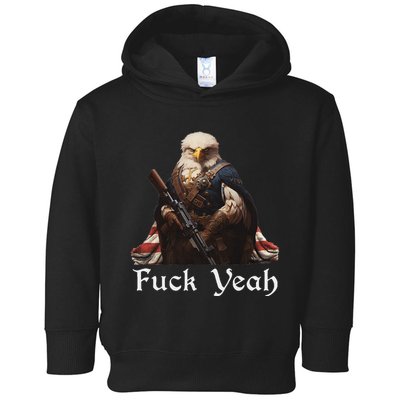 American Pride Bald Eagle Rifle 1776 Fuck Yeah Flag Cape Toddler Hoodie