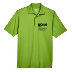 African Pride Black History Month Black King Definition Cute Gift Men's Origin Performance Pique Polo