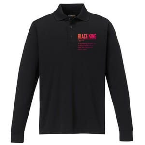 African Pride Black History Month Black King Definition Cute Gift Performance Long Sleeve Polo