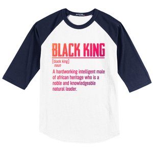 African Pride Black History Month Black King Definition Cute Gift Baseball Sleeve Shirt