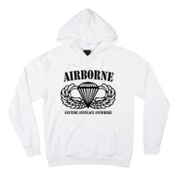 Airborne Paratrooper Black Jump Wings Airborne Tab Hoodie