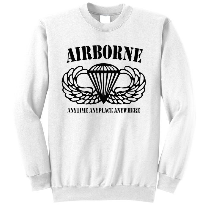 Airborne Paratrooper Black Jump Wings Airborne Tab Sweatshirt