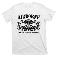 Airborne Paratrooper Black Jump Wings Airborne Tab T-Shirt