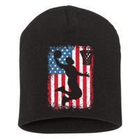 American Patriotic Basketball 4th Of July US Flag Men Short Acrylic Beanie