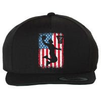 American Patriotic Basketball 4th Of July US Flag Men Wool Snapback Cap