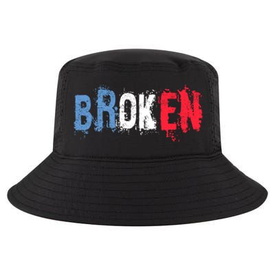 America Patriotic Broken Retro Distressed Usa American Flag Gift Cool Comfort Performance Bucket Hat