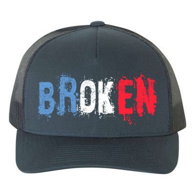 America Patriotic Broken Retro Distressed Usa American Flag Gift Yupoong Adult 5-Panel Trucker Hat