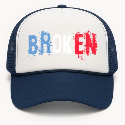 America Patriotic Broken Retro Distressed Usa American Flag Gift Trucker Hat