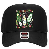 Apdl Professional Baby Wrapper Funny Christmas Nicu Nurse High Crown Mesh Back Trucker Hat